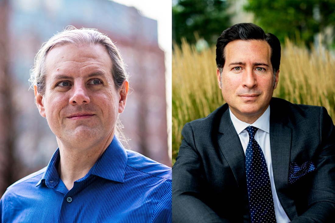Portraits of Nick Beauchamp (left) and Costas Panagopoulos (right).